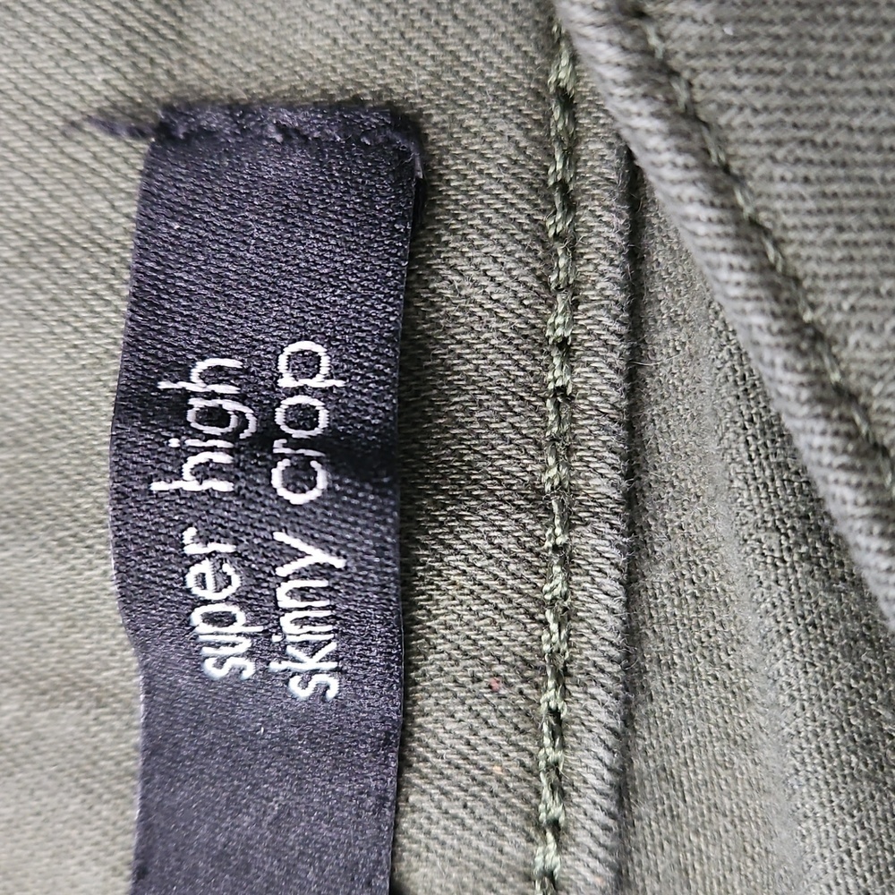 Olive Green High Waisted Jeans Size 10 30 - Picture 5 of 5